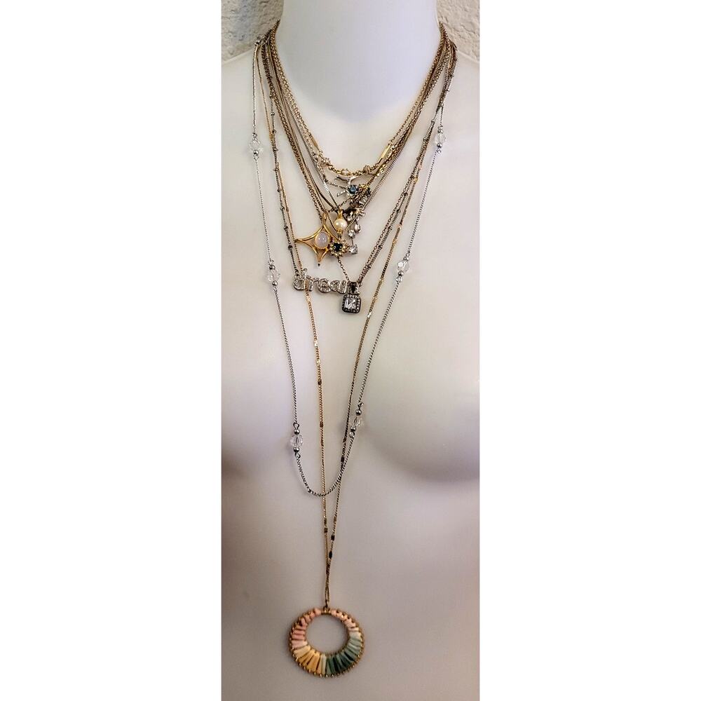 10 Pc All Signed Pendants Necklace Lot Avon Monet Sarah Cov JCM Maurices M PMB